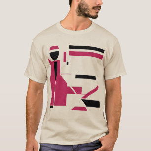 T-shirt Burgundy noir géométrique style Art MCM