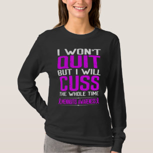 T-shirt Burgundy Ribbon Cuss Pas Quitter Meningitis A