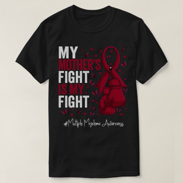 T-shirt Burgundy Ribbon Mère Combattez Multiples Myélomes  (Design devant)