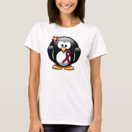 T-shirt Burgundy Sensibilisation Ruban Penguin
