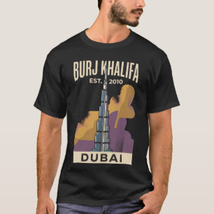 T-shirt Burj Khalifa Dubaï Émirats arabes unis Affiche de