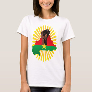 T-shirt Burkina Faso Carte, drapeau et première révolution