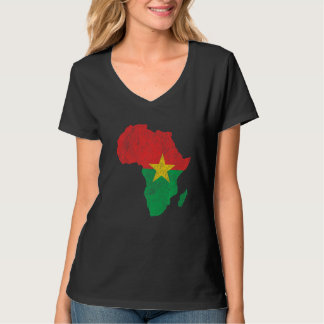 T-shirt Burkina Faso Drapeau Afrique Continent Silhouette