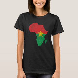 T-shirt Burkina Faso Drapeau Afrique Continent Silhouette