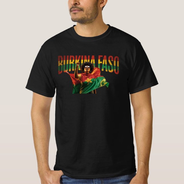 T-shirt Burkina Faso Drapeau Conception - Idéal Pour Montr (Devant)