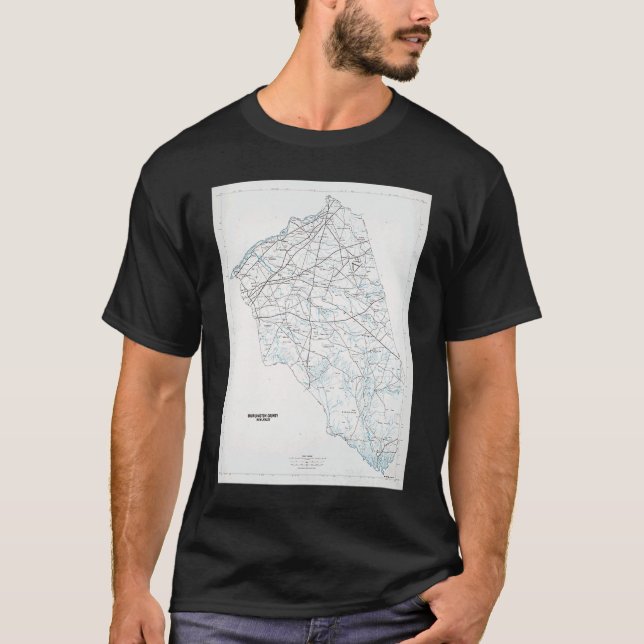 T-shirt Burlington County NJ Map 1986 (Devant)
