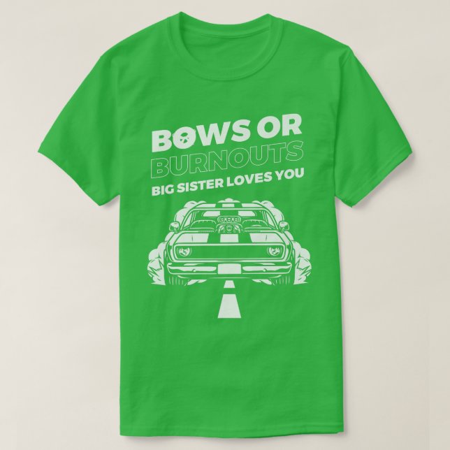 T-shirt Burnouts Or Bows Gender Reveal Party  (Design devant)