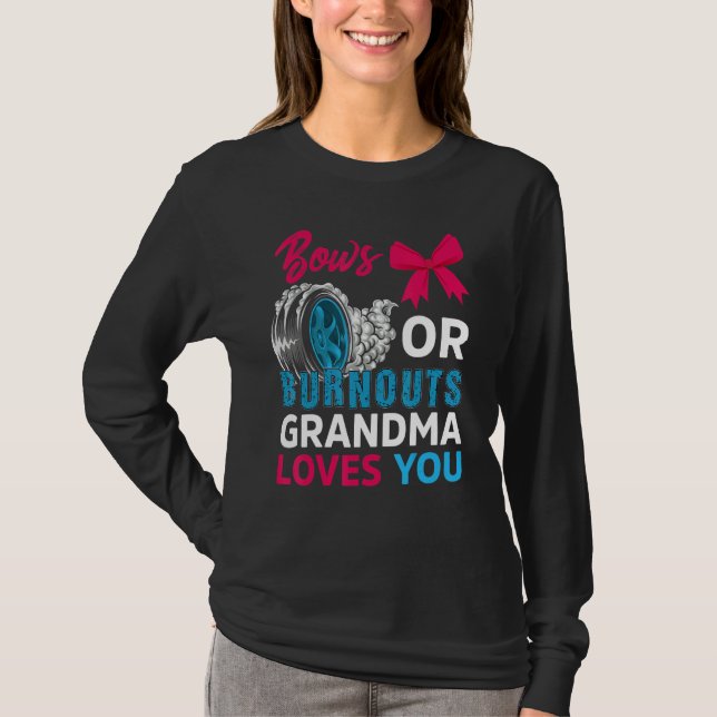 T-shirt Burnouts Ou Bows Grand-mère Vous Aime Révéler Le S (Devant)