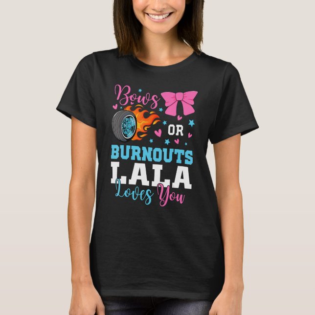 T-shirt Burnouts ou Bows Lala vous aime Genre Reveal parti (Devant)