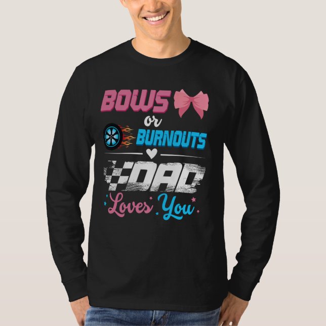 T-shirt Burnouts Ou Bows Sexe Révéler Faire-part de fête (Devant)