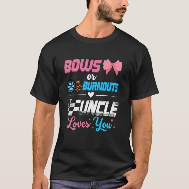T-shirt Burnouts Ou Bows Sexe Révéler Faire-part de fête (Devant)