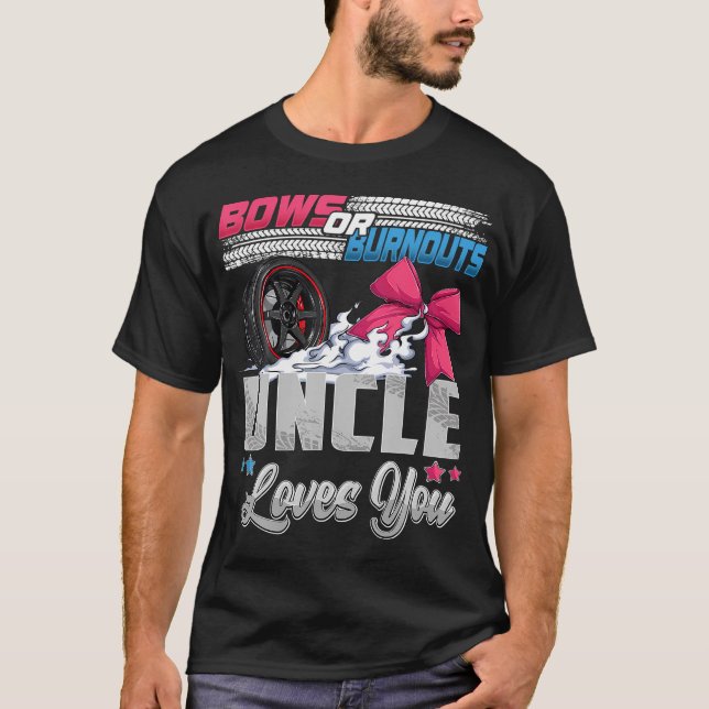 T-shirt Burnouts Ou Bows Sexe Révéler Faire-part de fête (Devant)