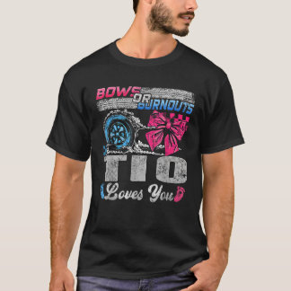 T-shirt Burnouts ou Bows Tio vous aime Genre Reveal Party