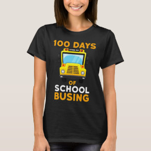 T-shirt Bus À L'École Conducteur 100 Jours De Garçons À L'