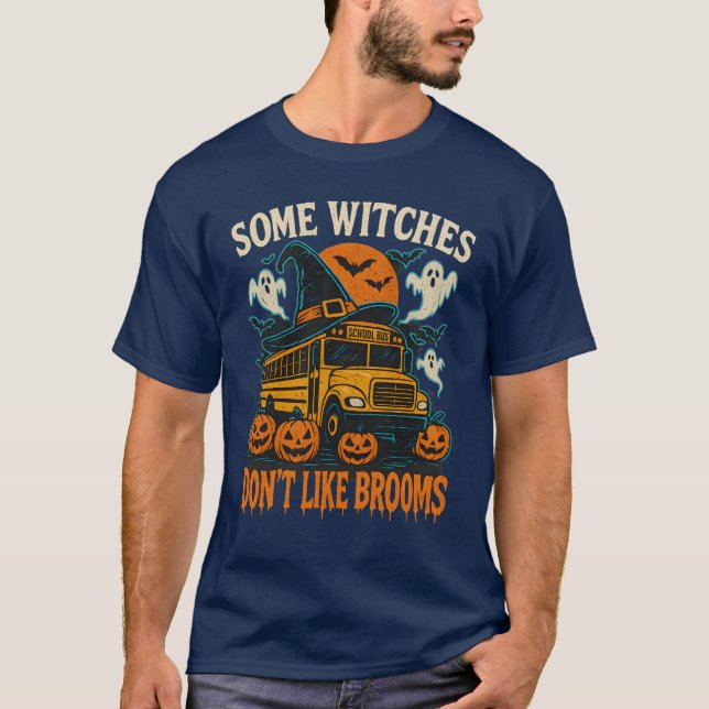 T-shirt Bus de l'école de sorcières d'Halloween avec Citro (Devant)