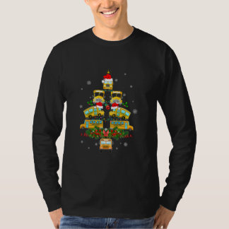 T-shirt Bus scolaire Christmas Tree Funny Père Noël Bus Dr