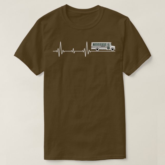 T-shirt Bus scolaire Heartbeat Pulse Drivers Étudiants Don (Design devant)