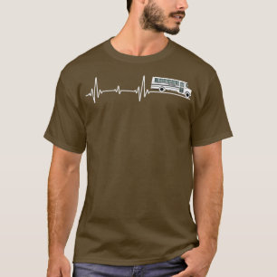 T-shirt Bus scolaire Heartbeat Pulse Drivers Étudiants Don