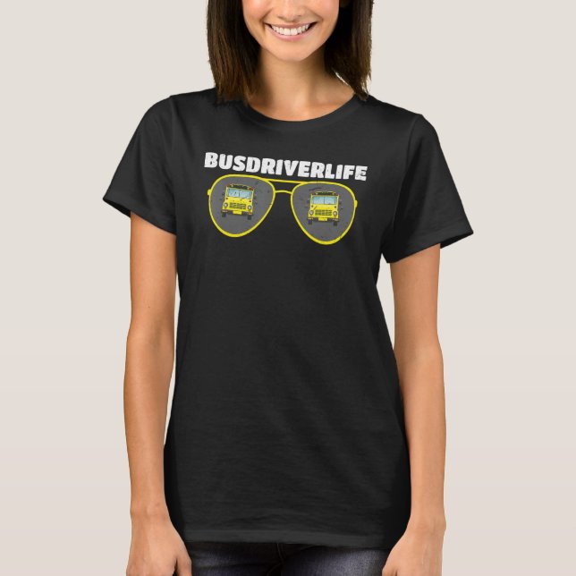 T-shirt Busdriverlife Yellow School Bus Driver (Devant)