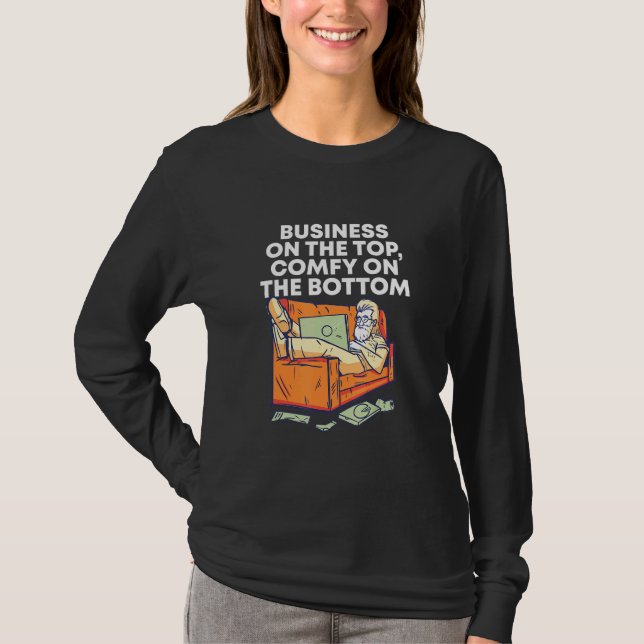 T-shirt Business Top Comfy Bottom Work From Home Cloches W (Devant)
