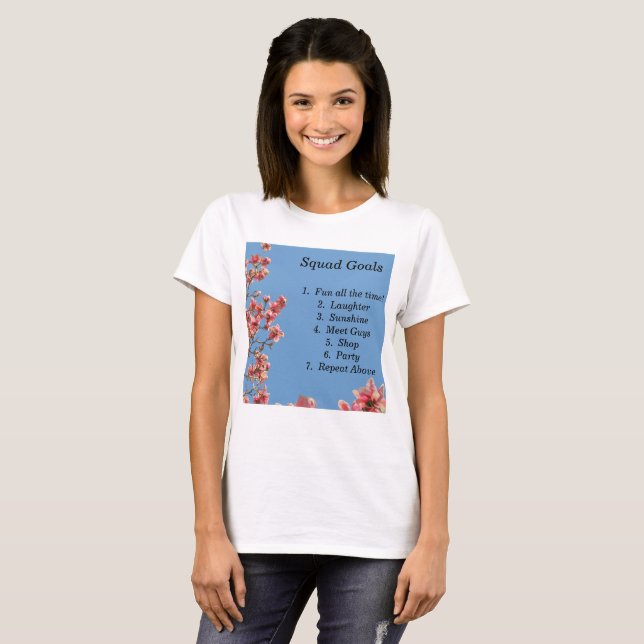 T-shirt Buts de l'équipe, Filles, Ados, Amis, Cool (Devant entier)
