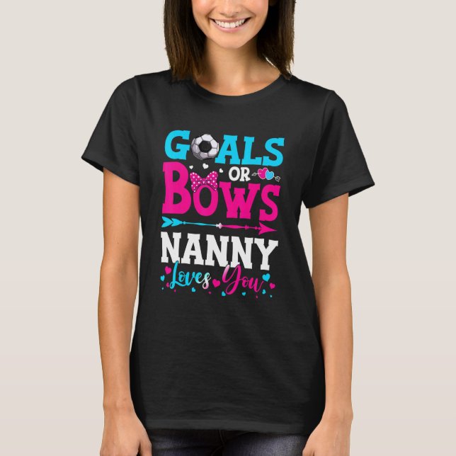 T-shirt Buts Ou Bows Nanny Vous Aime Genre Révéler Bébé (Devant)