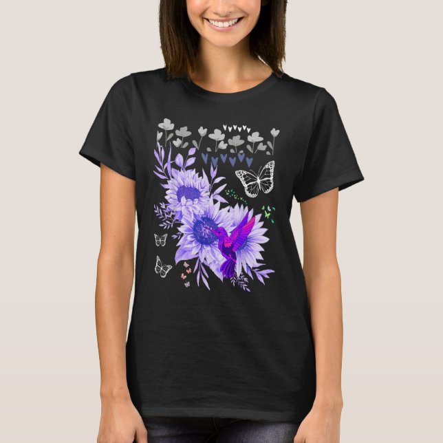 T-shirt Butterflies And Hummingbirds Find The Garden Butte (Devant)
