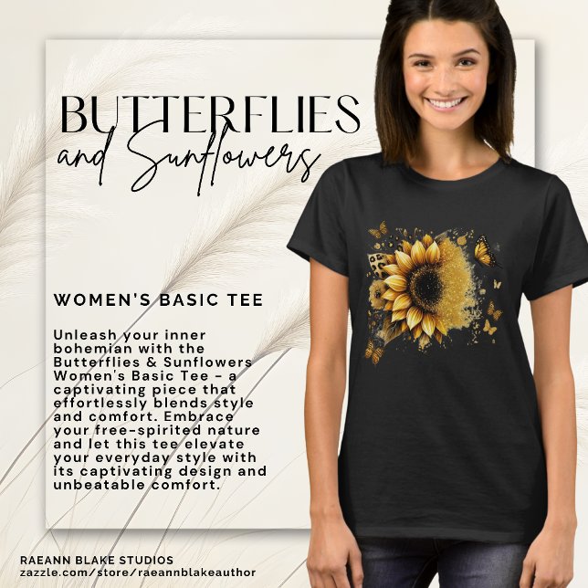 T-shirt Butterflies & Sunflowers Women's Basic Tee (Créateur téléchargé)