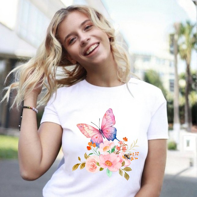 T-shirt Butterfly & Blooms Nature (Créateur téléchargé)