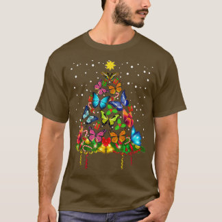 T-shirt Butterfly Christmas Tree Lights Girl Xmas Pajama B
