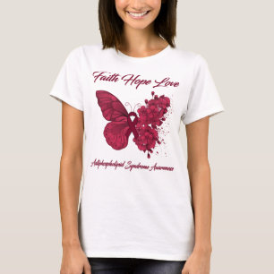 T-shirt Butterfly Faith Hope Love Antiphospholipide Syndro