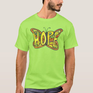 T-shirt Butterfly Hope Word Art Inspiration personnalisée