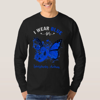 T-shirt Butterfly I Wear Blue For Leukodystrophies Awarene