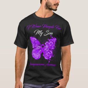 T-shirt Butterfly I Wear Purple For My Son Leiomyosarcoma