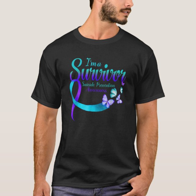 T-shirt Butterfly I'm A Survivor Suicide Prevention Award (Devant)