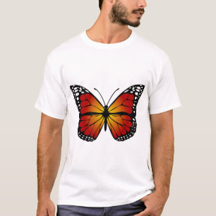 T-shirt Butterfly Monarch Abstract Artistic Line Art