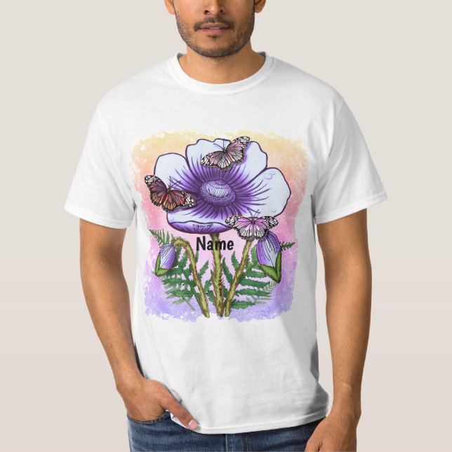 T-shirt Butterfly purple Poppy  (Devant)