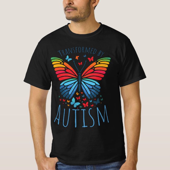 T-shirt Butterfly Spectrum - Transformed by Autism (Devant)