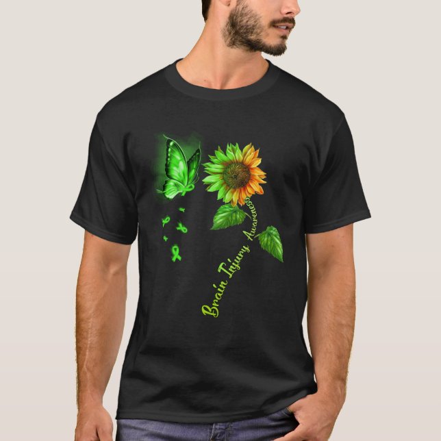 T-shirt Butterfly Sunflower Brain Injury Awareness (Devant)