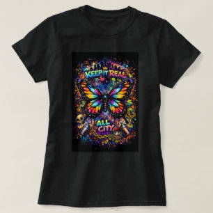 T-shirt Butterfly Tees Co Chemise Papillon Graffiti 004781