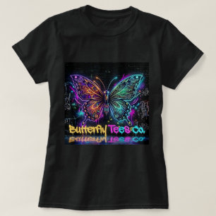 T-shirt Butterfly Tees Co. Chemise Papillon Néon 0047792
