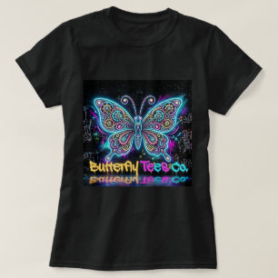 T-shirt Butterfly Tees Co. Chemise Papillon Néon 0047795