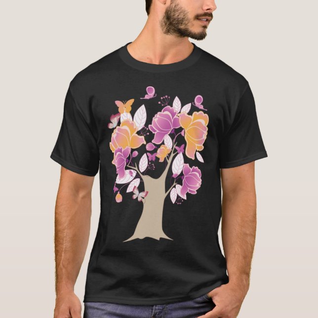 T-shirt Butterfly Tree Beautiful Butterfly Tree Butterflie (Devant)