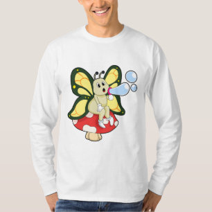 T-shirt Butterfly with Soap bubbles