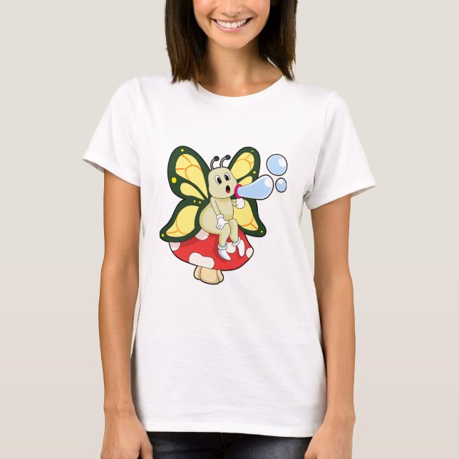 T-shirt Butterfly with Soap bubbles (Devant)