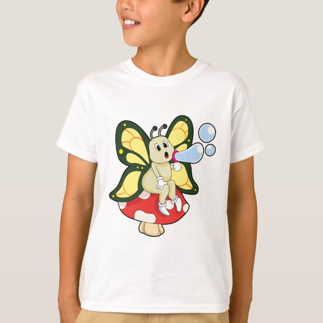 T-shirt Butterfly with Soap bubbles (Devant)