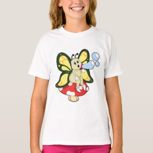 T-shirt Butterfly with Soap bubbles