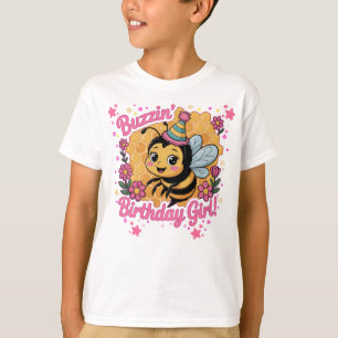 T-shirt Buzzin' Birthday Girl Bee Theme mignonne Bee Lover