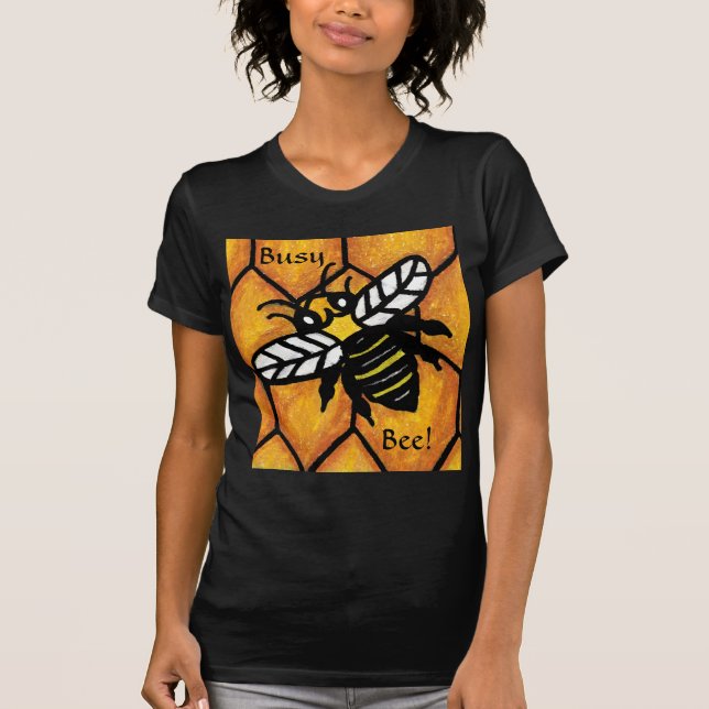 T-shirt Buzzing Busy Jote Bee Honeycomb (Devant)