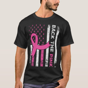 T-shirt Byck Pink Ribbon American Flag Cancer du sein A